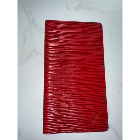 Louis Vuitton Epi Leather Bifold Long Wallet in Black and Red